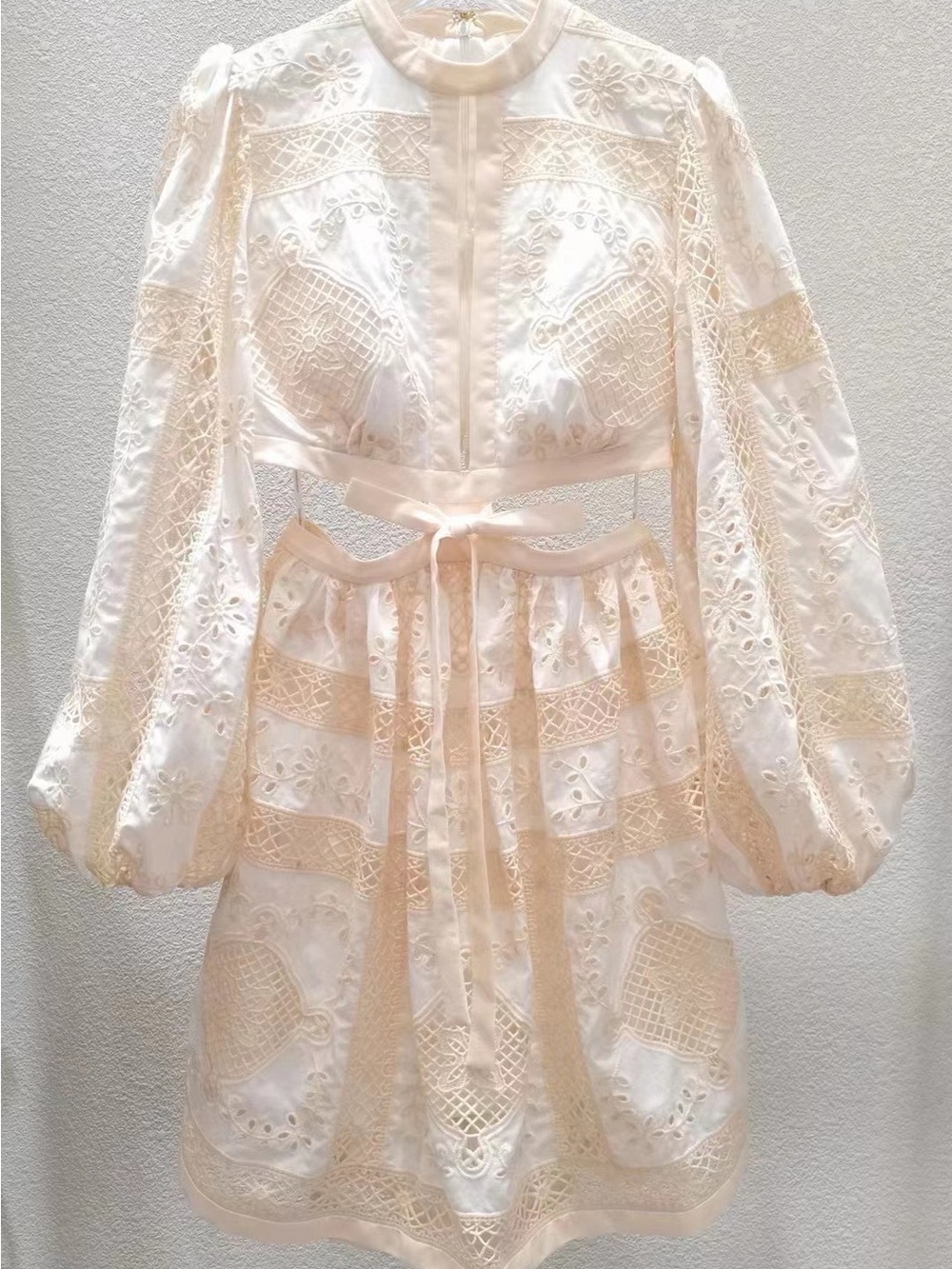 Zimmermann Ivory Lace Cutout Two-Piece Dress